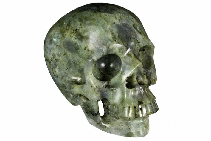 Realistic, Polished Labradorite Skull #150918